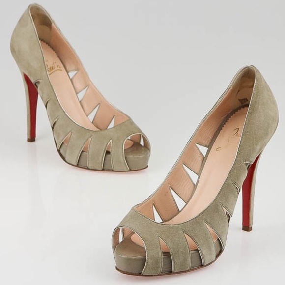 Christian Louboutin Shoes - Christian Louboutin Taupe Suede Heels Size 37